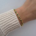 thumbnail image 4 of Hitanshu Jewels Round Cut Green Cubic Zirconia Tennis Bracelet in 14K Yellow Gold Plated, 4 of 4
