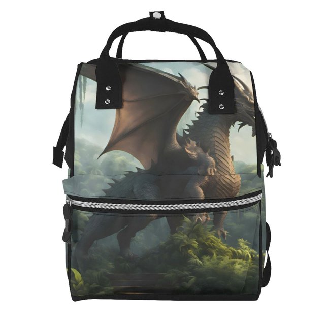 Disketp Forest Stone-Colored Dragon Mochila de Pañales de Gran Capacidad con Múltiples Bolsillos, Mochila de Viaje Multifuncional para Bebé, Unisex, Moderna y Resistente