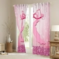 thumbnail image 3 of jejeloiu Personalized Gifts Bow Curtains Pack of 2 (42x84 Each),Letter K Curtains Blackout,Pink Bling Print Bedroom Curtains For Children,Lightweight Room Decoration, 3 of 6