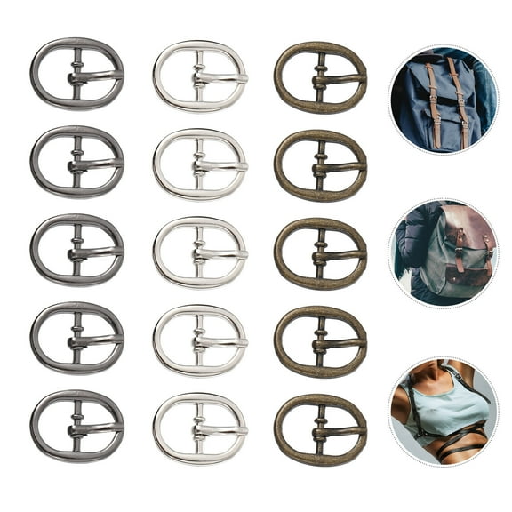 Mobutofu 15Pcs Black Buckles Strong and Durable for Silicone Watchbands Metal Buckles