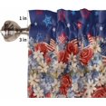 thumbnail image 5 of 4th of July Curtain Valances for Windows, American Flag Patriotic Star Flowers Blue Rod Pocket Valance Window Treatments Short Curtains for Kitchen Bathroom Living Room, 5 of 6