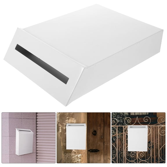 UPOUART Metal White Wall Mount Mailbox for Residential Outside Use with Stable Secure Design
