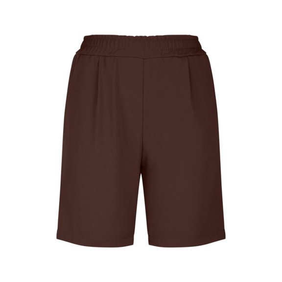 Patlollav Women'S Summer Linen Shorts Elastic Waist Casual Wide Leg Bermuda Shorts Plus Size Pants