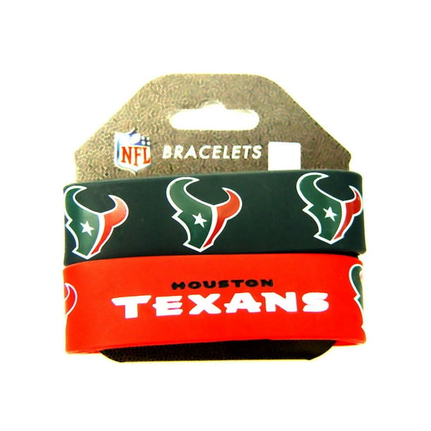 NFL Houston Texans Sport Équipe Logo Bracelets Bracelets en Caoutchouc - Lot de 2
