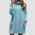 thumbnail image 2 of UAYOTSE Long Sleeve Tops for Women Casual Turtleneck Pullover Fall Loose Tunic Thin Sweaters Knit Tops for Lady(A209-Sky Blue,L), 2 of 4