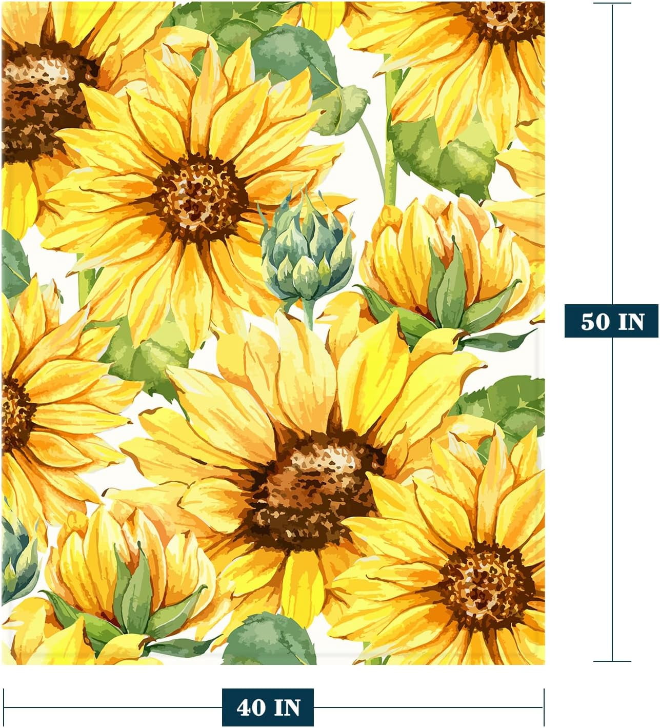 Sunflower Throw Blanket for Kids Small Spring Summer Floral Blanket Girls Boys Child Baby Bed Soft Fuzzy Plush Fleece Blanket Yellow Flower Couch Sofa Decorative Blanket 40x50
