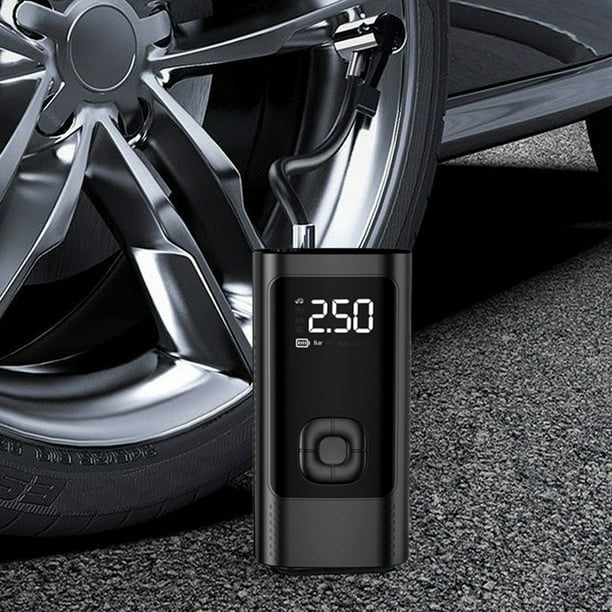 Compresor de aire portátil para neumáticos de coche - Pantalla LCD digital, 150 PSI, apagado automático, luz LED, inflado rápido para bicicletas y pelotas