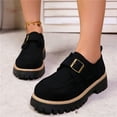 thumbnail image 5 of Black Ladies Everyday All-Match Chic Metal Clip Round Toe Footwear Fall Winter Cozy Elevated Thick Platform Loafers For Casual Outings, 5 of 8