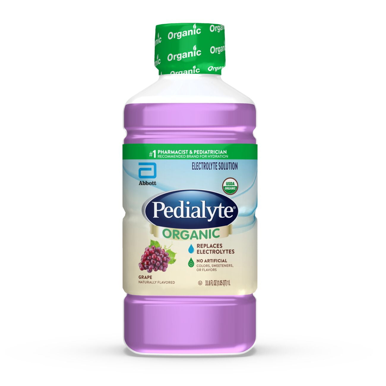 Pedialyte Organic Grape Liquid, 12 fl oz Bottle