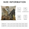 thumbnail image 5 of YINGXI ative Cat Pillow Covers, The Cat on a Flower Throw Pillow Covers Linen Case for Living Room Couch Sofa Patio Outdoor Home 12x12in, 5 of 5
