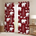 thumbnail image 2 of Rustic Bear Deer Curtains & Drapes Family Christmas Tree Snowflake 30%-50% Blackout Curtains Farmhouse Christmas Decor Window Curtains Buffalo Grid Window Treatments 52Wx63L, 2 of 6