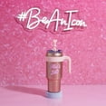 thumbnail image 4 of Paris Hilton 40oz Stainless Steel Tumbler with Removable Handle, Straw, and Lid, Metallic Pink, 4 of 8