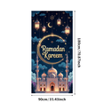 thumbnail image 3 of LUUFILx Ramadan Kareem Backdrop Banner Eid Mubarak Mosque Illumination Lanterns Islamic Greeting Wall Decoration Ramadan Party Supplies Festive Background, 3 of 9