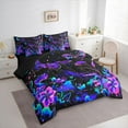 thumbnail image 3 of Manfei Teens Floral Butterfly 7 Pieces Bedding Comforter Set,Starry Sky Full Bedding Set Lightweight,Chic Flowers Fitted Sheet Flat Sheet,Breathable Home Decor,Reversible, 3 of 8