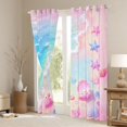 thumbnail image 3 of Manfei Blue Ocean Waves Kitchen Curtains,Pink Sand Black Out Curtains Pack of 2 (42x63 Each), 3 of 7