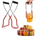 thumbnail image 1 of Pinzas para tarros, clip anti-escaldado, pinzas para tarros, pinzas para levantar tarros de conservas de acero inoxidable con mango de agarre para tarros calientes y tarros Mason (rojo), 1 of 2