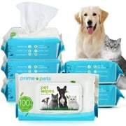 LotFancy 6 Packs Dogs Cats Grooming Wipes, 100CT Per Pack