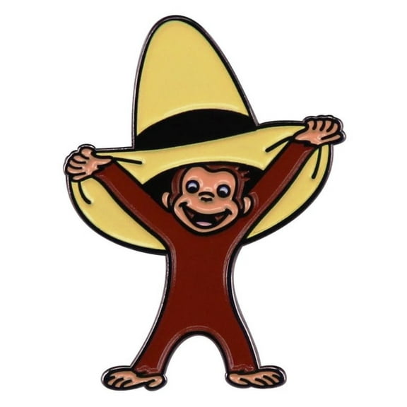 Curious George Cartoon Character 1" Tall Enamel Metal Pin