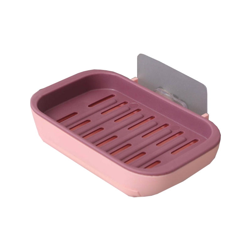 2 Layers Suction Soap Dish Strong Stick Easy Clean Tray Holder Shower