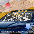 thumbnail image 4 of Jeiento Cow Print Sunshade Visor Car Windshield Sun Shade Foldable Car Sunshades Easy Installation Keep Your Vehicle Cool Fit Front Window for Trucks SUV Van, 4 of 6