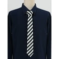 thumbnail image 2 of CORBATA DE LINO ESTILO CHIC PARA HOMBRES, A RAYAS, AUTOATABLE, DELGADA, PARA OCASIONES DE NEGOCIO Y CASUAL, AZUL MARINO, TALLA ÚNICA, 2 of 5