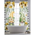 thumbnail image 5 of Sunflower Gnomes Sheer Curtains 96 Inch Length 2 Panels Set Window Treatments, Spring Farmhouse Daisy Leaf Wooden Grain Rod Pocket Semi Curtains for Living Room/Bedroom/Kitchen Décor, 104"W x 96"L, 5 of 7