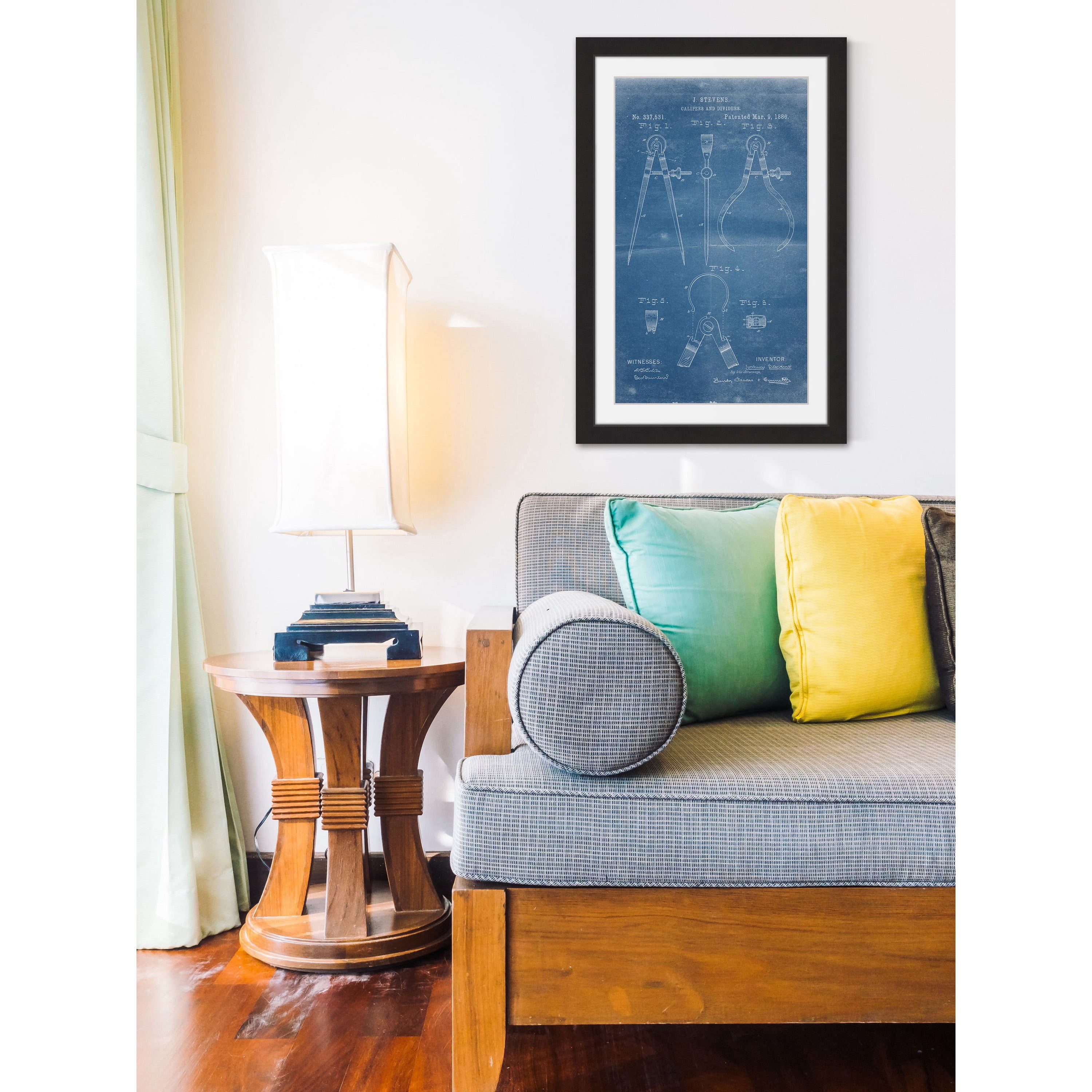 "Calipers 1886 Blueprint" Framed Painting Print