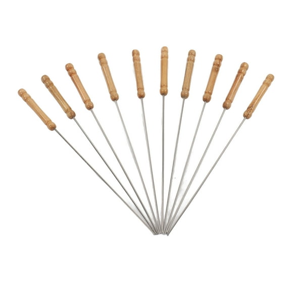 Barbacoas Kabob Sticks, De Madera de Brotes de Barbacoa de Acero inoxidable para Barbacoa Al Aire Libre