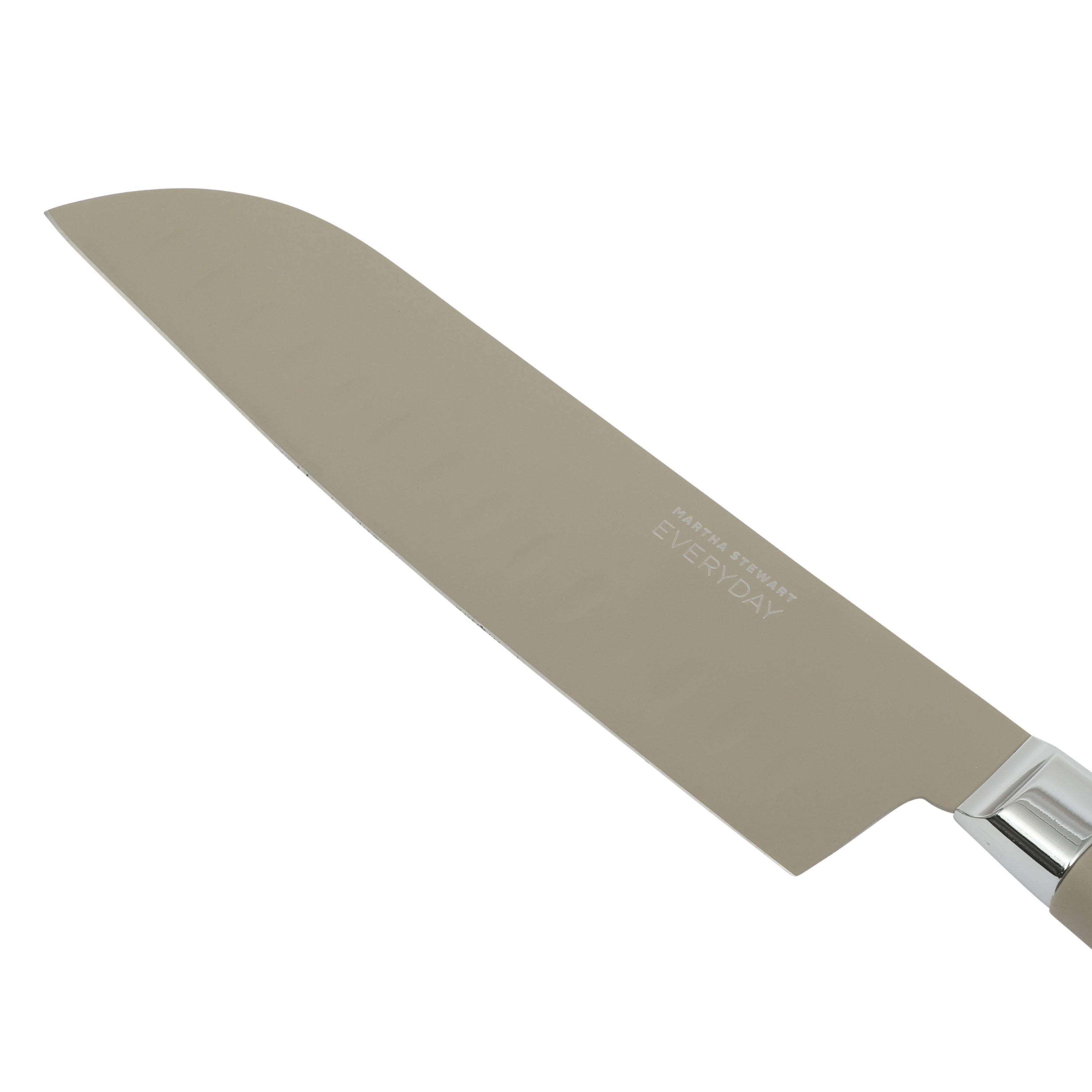 Martha Stewart Everyday Stainless Steel 6-Piece Kitchen Knife Set With Sheath, Taupe