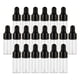 thumbnail image 2 of 20x cuentagotas de vidrio transparente con cuentagotas de vidrio de viaje de tintura Viales para aceites esenciales , Negro 3ml Negro Blanco 3ml Sunnimix Frascos cuentagotas, 2 of 7