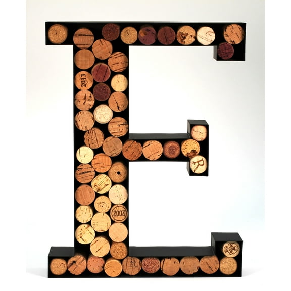 Wine Cork Holder Makes for Great Wine Accessories Perfect Monogrammed Gifts for Women to Store Wine Corks. Wine Decor or Wine Cork Holder Decor Will Brighten Up Kitchen! (Letter E)