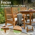 thumbnail image 5 of SUMMIT LIVING 2-Piece Acacia Wood Patio Dining Chairs with Cushions, Outdoor Oil Finished Natural Teak Wooden Armchairs, Orange & Beige, 5 of 7