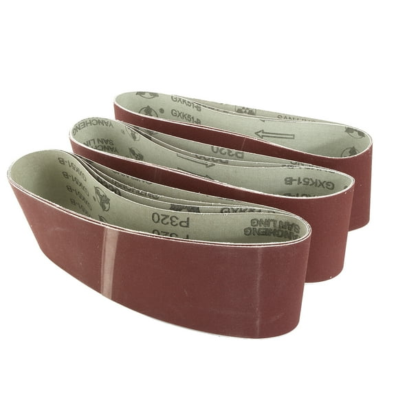Uxcell 3" x 21" 320 Grit Lapped Joint Aluminum Oxide Sanding Belts 10 Pack