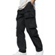 thumbnail image 2 of Pantalones largos para hombre, moda informal, cómodos, sólidos, con bolsillos, con cordón ajustable, pantalones regulares de poliéster para hombre., 2 of 7