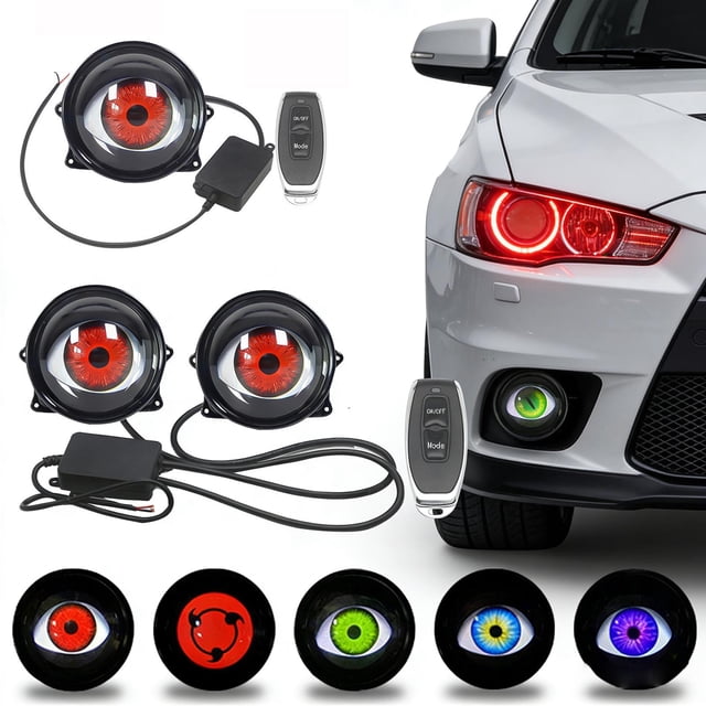 Dianli Gifts Automotive Lighting LED Eye Headlights Dynamic Automotive Lens Headlight Projector for Motorcycles High Brightness LED Eye Lamp Upgrade for Bike Safety Night Riding