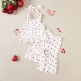 thumbnail image 4 of Xyant Baby Girl Summer Clothes Cute Bow Print Sleeveless Strap Tank Tops Elastic Waist Flare Pants Headband Toddler Infant Spring Outfits (White,2-3 Years), 4 of 7