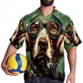 thumbnail image 4 of Retro Dog Men's Casual Short Sleeve Button Down Shirts - Printed Summer Beach Tops for Men and Women, 4 of 6