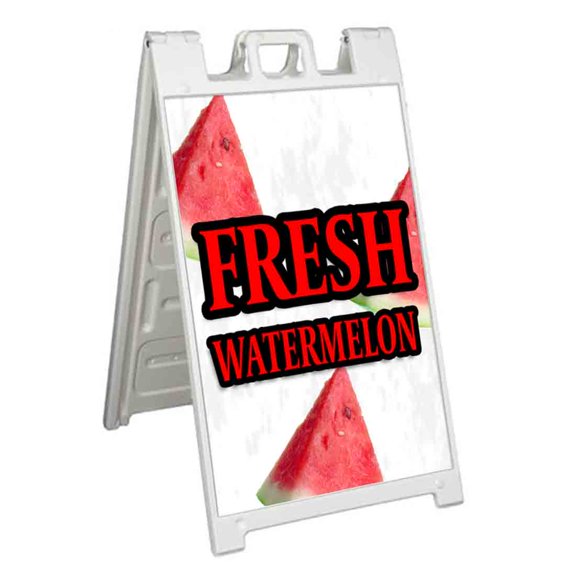 Fresh Watermelon (24" X 36") Standard A-Frame Signicade, Includes Decal Applied To Stand