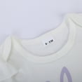 thumbnail image 5 of Gunia Girls Easter Outfit Infant Short Sleeve Letter Romper Bodysuits Cartoon Prints Skirts Soft Cute Dailywear, 5 of 8