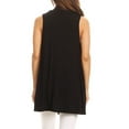 thumbnail image 4 of Moa Collection Women's Casual Open Draped Front Solid Cardigan Vest, 4 of 5