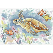 Counted Cross-Stitch Kit Ocean Colors SM-199 By MP Studia Yellow Needlework Easy Sea Blue Fish