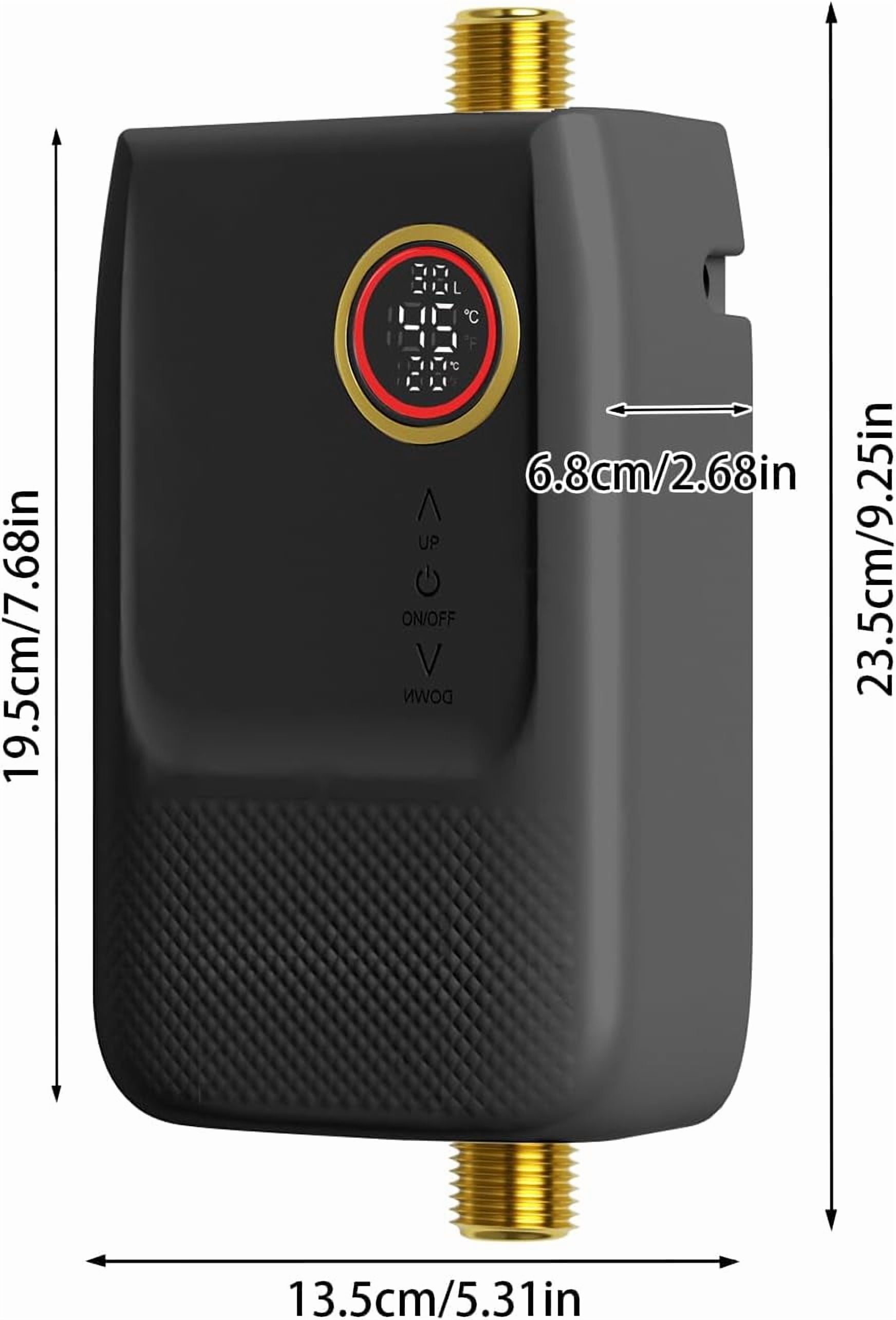 Tankless Water Heater Electric, Instant Hot Water Heater Under Sink with Remote, 3000W 110V On Demand Mini Water Heater for RV Kitchen Bathroom (Black)