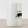 thumbnail image 3 of Bear Ceramic Toothbrush Holder, Strong Grizzly Bear in the Forest Vintage Grunge Look Life in the Mountains Theme, Decorative Versatile Countertop for Bathroom, 4.5" X 2.7", Black White, 3 of 4