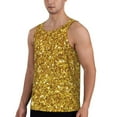 thumbnail image 2 of Easygdp Gold Glitter Men's Tank Top, Sleeveless Muscle T Shirts, Breathable, Quick-Dry, Loose for Gym, Running, Fitness - 4X-Large, 2 of 9