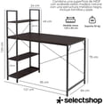thumbnail image 2 of SELECTSHOP Escritorio con Repisa para Computadora o Laptop Diseño Minimalista Mesa Moderna con Estructura Resistente Mueble para Casa o Oficina Resistente Soporta hasta 120 Kg (Negra), 2 of 9