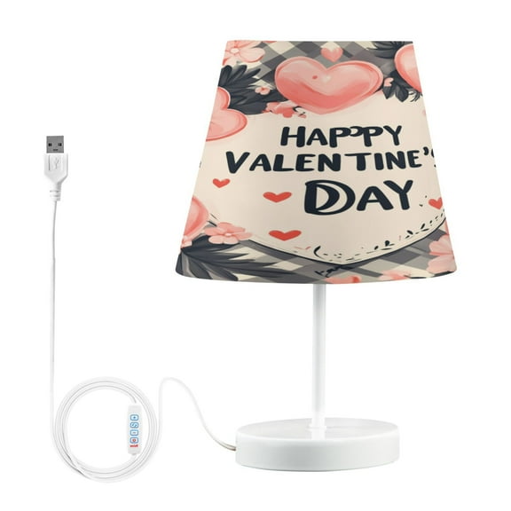 BZSMCE Table Lamp Creative Hearts and Flowers Valentine Greeting Simple Pattern Night Light