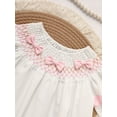 thumbnail image 3 of ZEHJUHAN Baby Girl Sweet Dress Flying Sleeve Round Neck Bow Embroidery & 3D Bow Decor for Spring Summer White，3-6M, 3 of 7