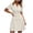 Beige, variant on Women's Double Breasted Blazer Jacket Lapel Collar Short Sleeve Pleated Hem Blazer Dress