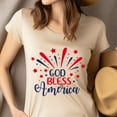 thumbnail image 4 of God Bless America Fireworks T-Shirt, Patriotic Graphic Tee, Red White Blue Shirt, Gold, Size XL, 4 of 6