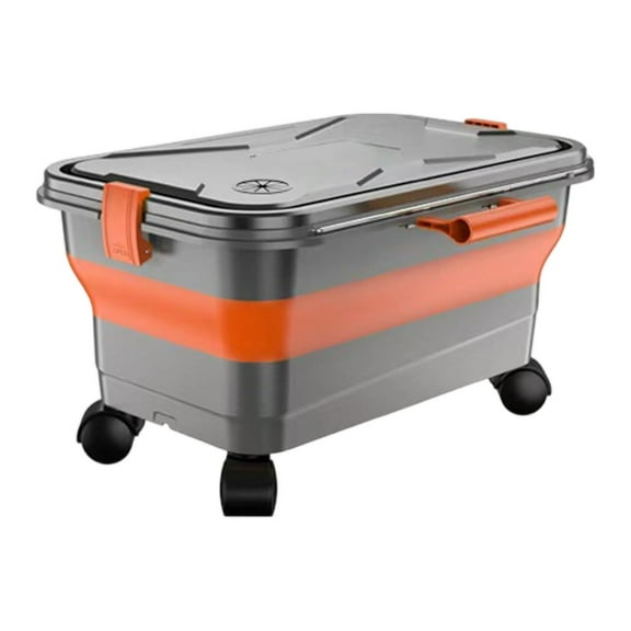 CarpNettore Collapsible Bucket with Rolling Wheels 22L for Pet Bathing Laundry Gardening